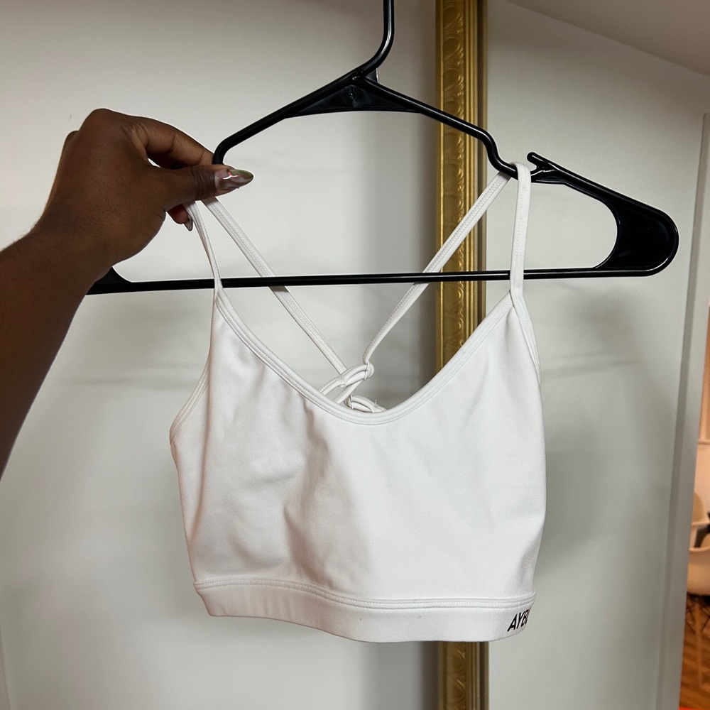 AYBL White Ribbed Leggings and White Sports Bra Set